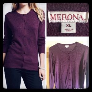 Merona Embellished Cardigan (purple)